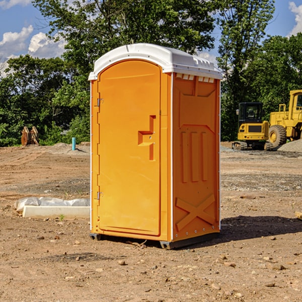 how often are the porta potties cleaned and serviced during a rental period in Harbor Hills